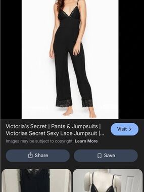 Victoria's Secret Black Lace Trim Jumpsuit lat